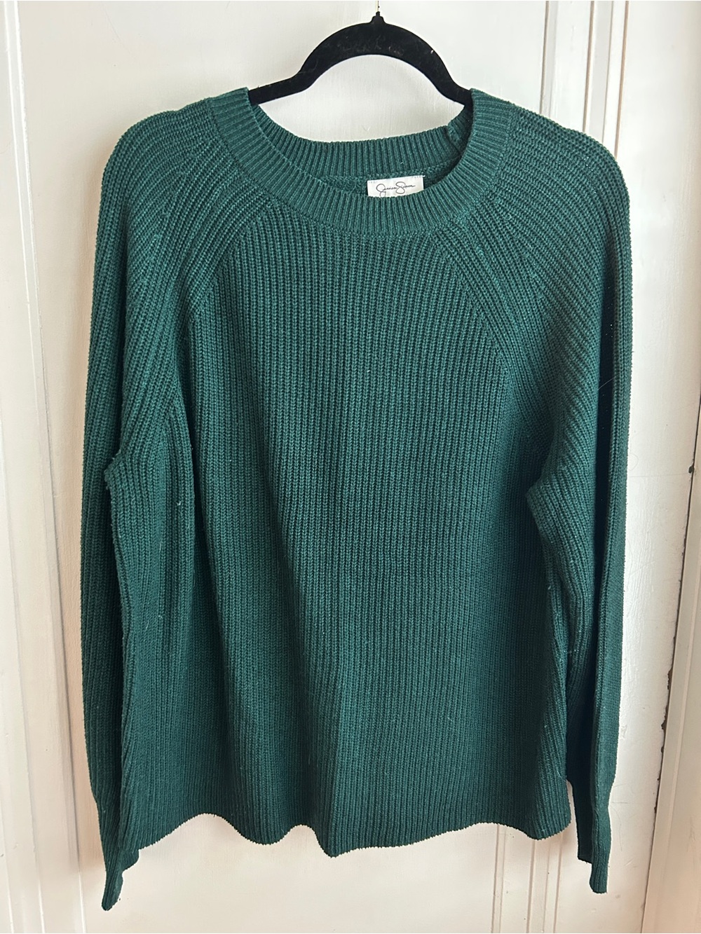 Jessica Simpson Forest Green Ribbed Crewneck Sweater